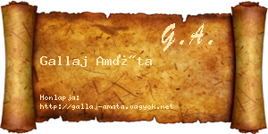 Gallaj Amáta névjegykártya
